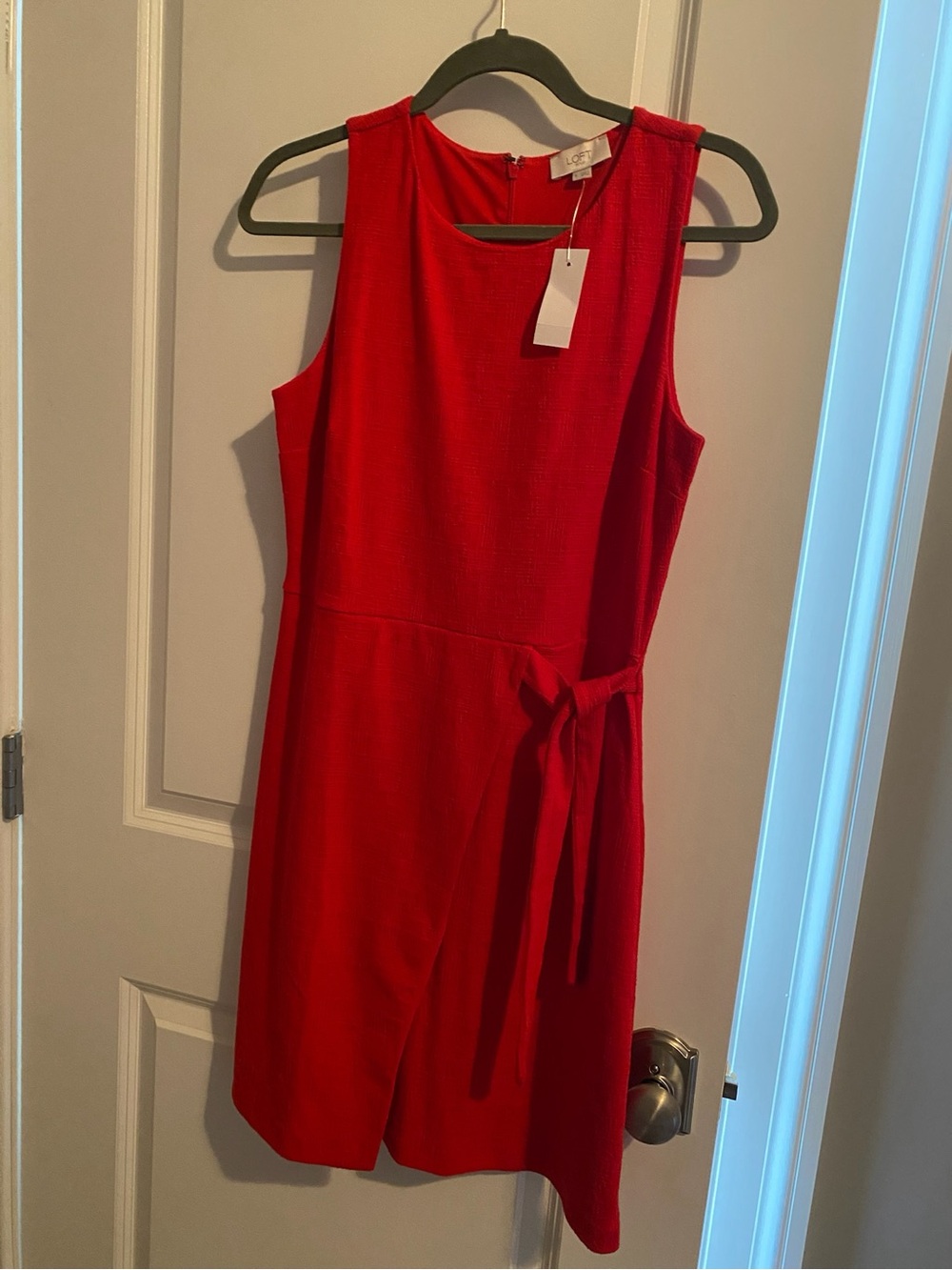 NWT Loft red wrap front dress